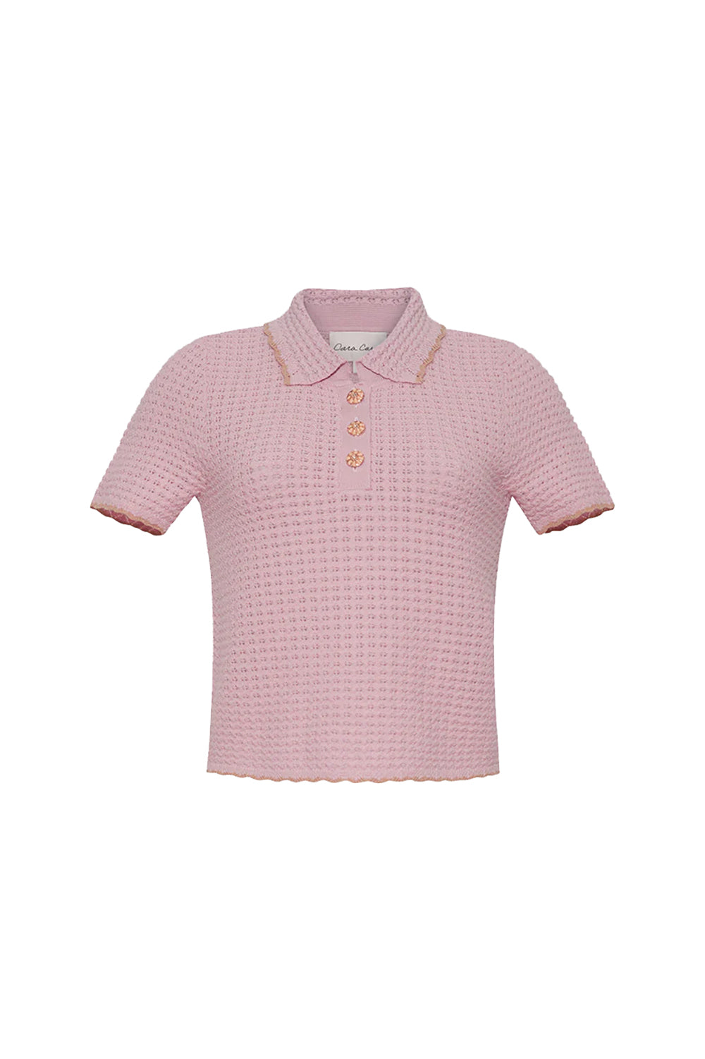 Melody Polo in Light Pink with Taupe Tipping