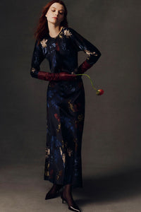 Montgommery Dress in Elysian Flora Navy