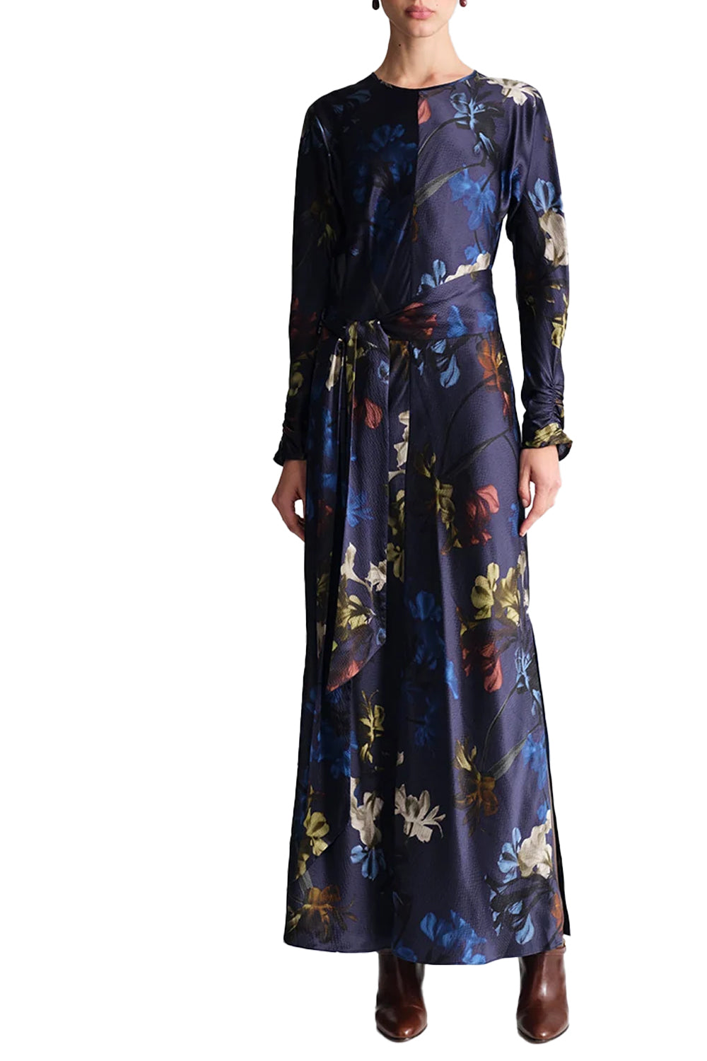 Montgommery Dress in Elysian Flora Navy