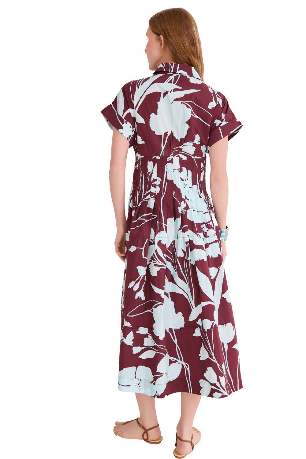 Nash Midi Dress in Botanic Maroon