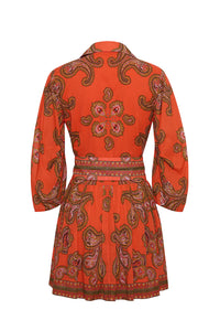 Raya Mini Dress in Sierra Paisley Orange