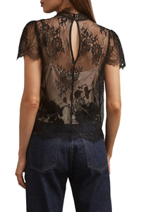 Pamela Top in Black Chantilly Lace