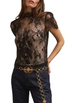 Pamela Top in Black Chantilly Lace