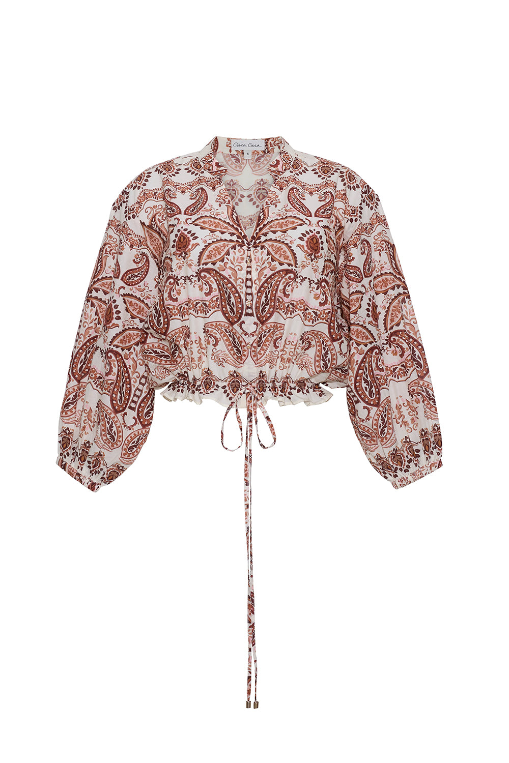 Perrin Top in Palm Paisley Ivory