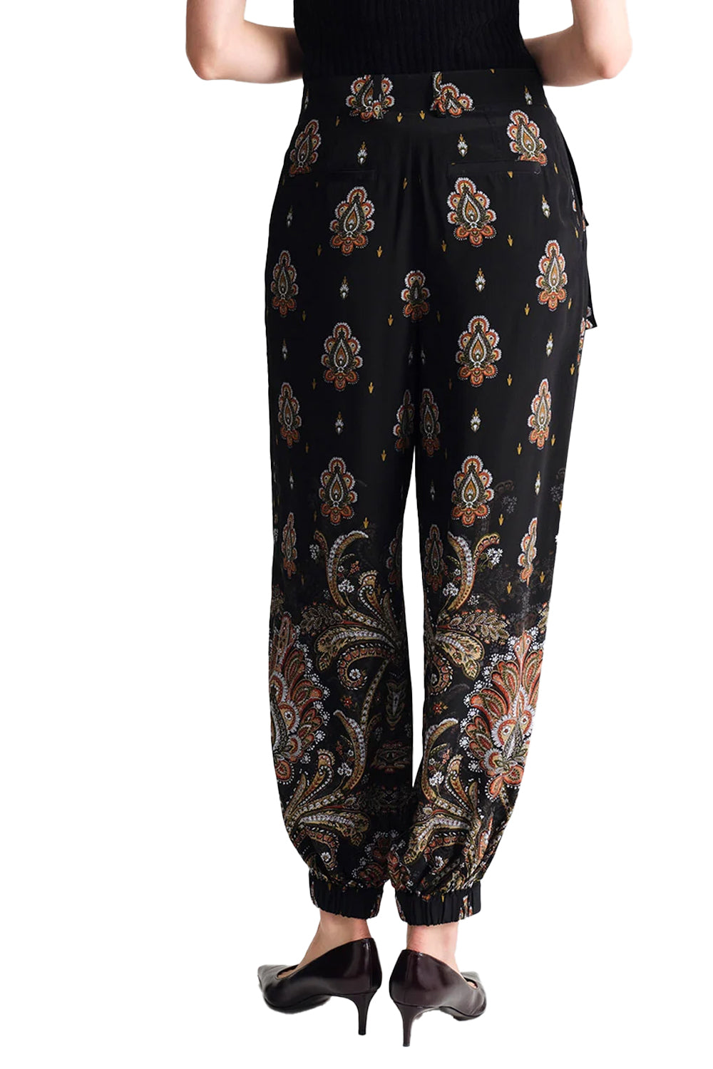 Pietro Pant in Castle Paisley Black