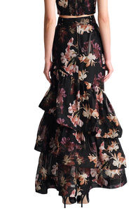 Priya Skirt in Elysian Flora Black