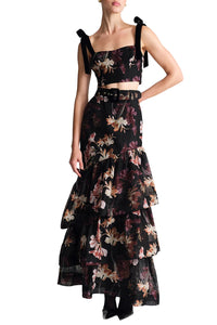 Tira Top in Elysian Flora Black