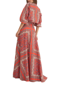 Gabriella Skirt in Paisley Scarf Coral