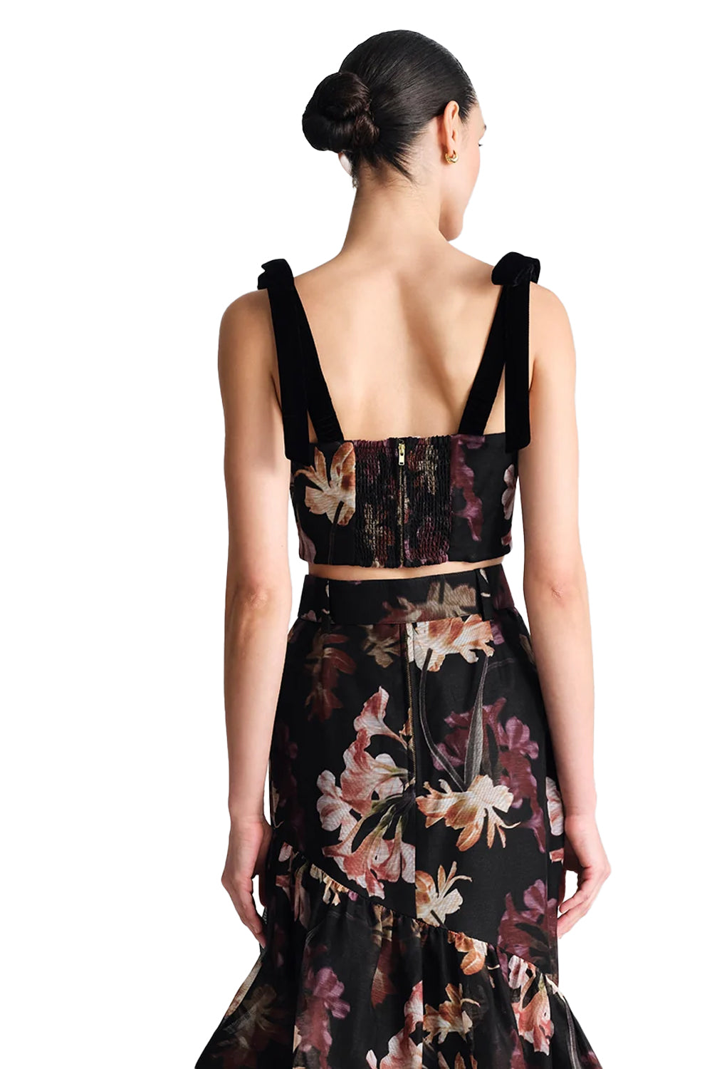 Tira Top in Elysian Flora Black