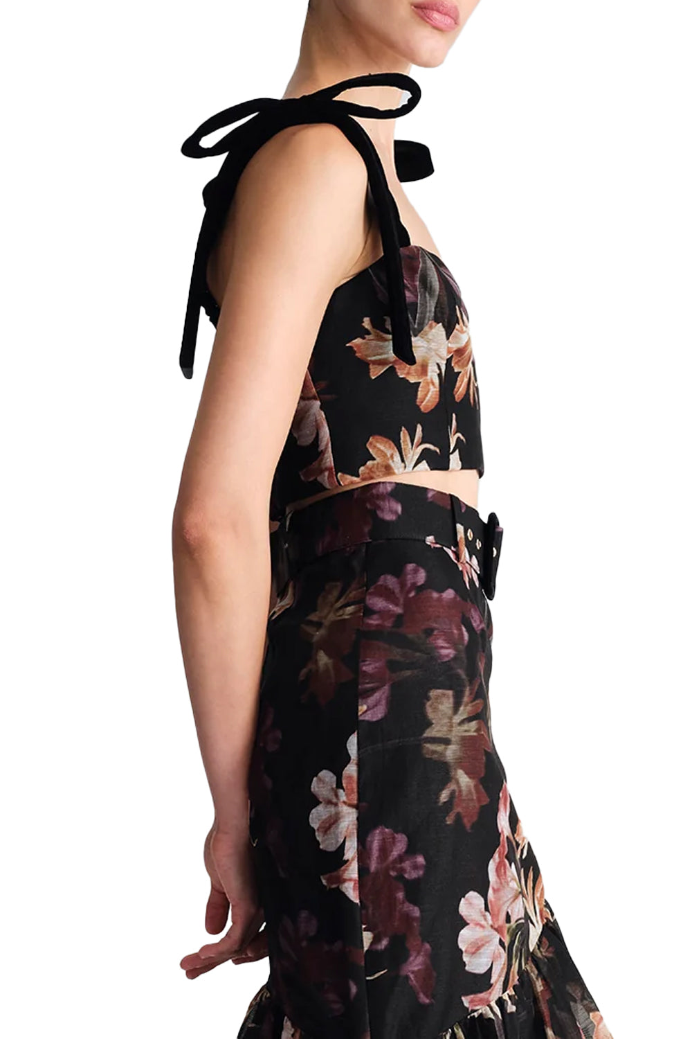 Tira Top in Elysian Flora Black