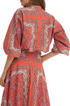 Perrin Top in Paisley Scarf Coral