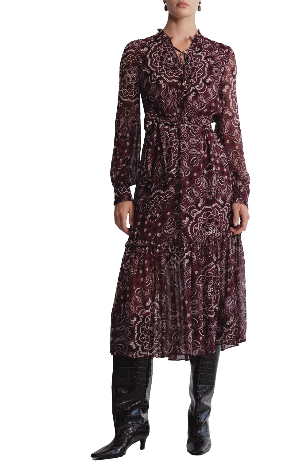 Verity Dress in Bandana Plum