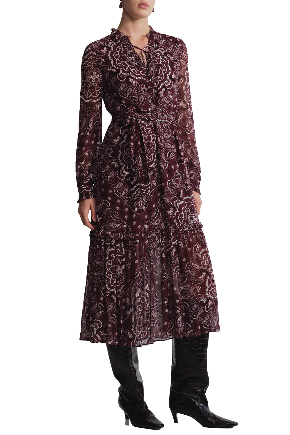 Verity Dress in Bandana Plum