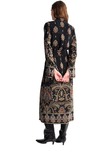 Viv Midi Dress in Castle Paisley Black