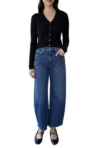 Fitted High V Cardigan in Black