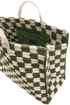 Summer Simple Tote in Olive and Cream Crochet Checkers