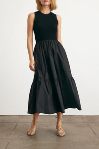 Crew Neck Josephina Dress in Black