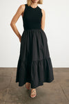 Crew Neck Josephina Dress in Black