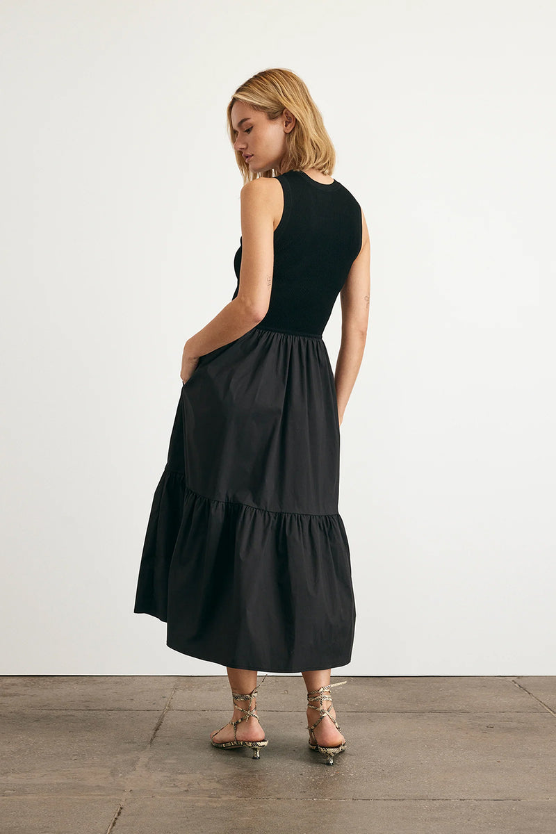 Crew Neck Josephina Dress in Black