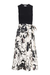 Devon Dress in Black and Cream Multi