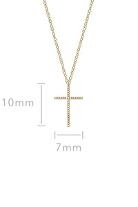 Diamond Cross Necklace in 14k Yellow Gold