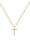 Diamond Cross Necklace in 14k Yellow Gold