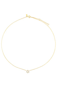 Diamond Star Of David Necklace in 14k Yellow Gold