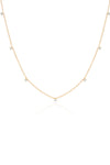 7 Prong Set Diamond Necklace in 14k Yellow Gold
