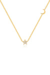 Diamond Baby Star & Gold Moon Necklace
