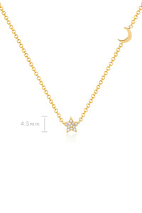 Diamond Baby Star & Gold Moon Necklace