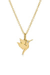 Gold Hummingbird Necklace in 14k Yellow Gold