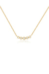 Diamond Crown Crescent Necklace in 14k Yellow Gold