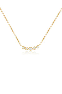 Diamond Crown Crescent Necklace in 14k Yellow Gold