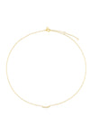 Diamond Crown Crescent Necklace in 14k Yellow Gold