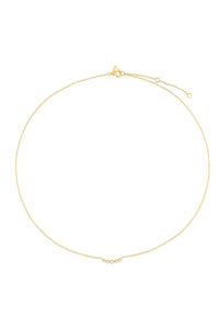 Diamond Crown Crescent Necklace in 14k Yellow Gold