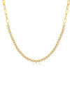 Diamond Segment Mini Link Chain Necklace in 14k Yellow Gold