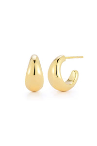Gold Jumbo Dome Huggie Earrings in 14k Yellow Gold