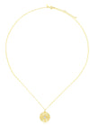 Gold & Diamond Fluted Disc Necklace in 14k Yellow Gold