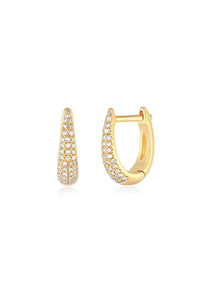 Diamond Mini Maeve Huggie Earrings in 14k Yellow Gold
