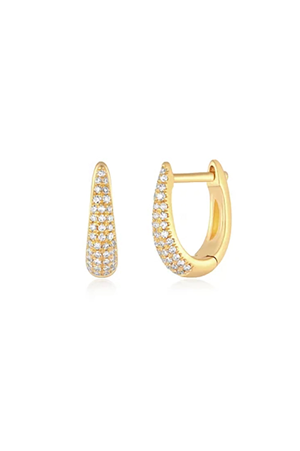 Diamond Mini Maeve Huggie Earrings in 14k Yellow Gold