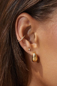 Gold Jumbo Dome Huggie Earrings in 14k Yellow Gold