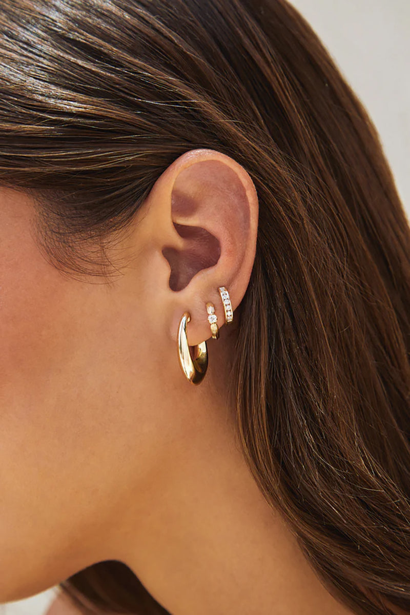 Knife Edge Hoop Earrings in 14k Yellow Gold