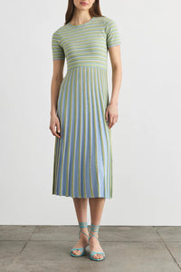 Emilia Knit Dress in Powder Blue Multi