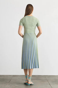 Emilia Knit Dress in Powder Blue Multi