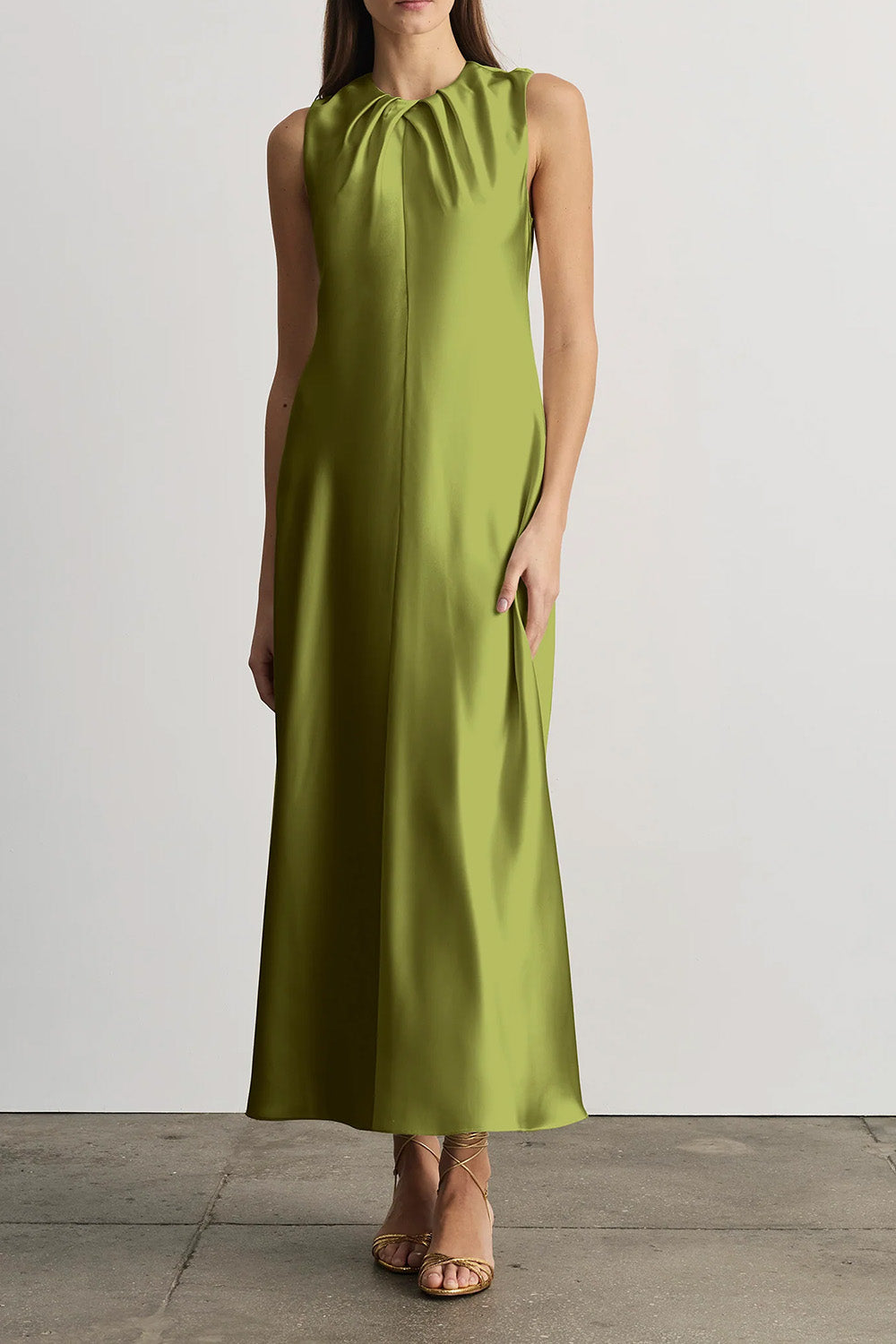 Emily Dress in Asparagus