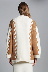 Zoe Cardigan in Ivory Camel