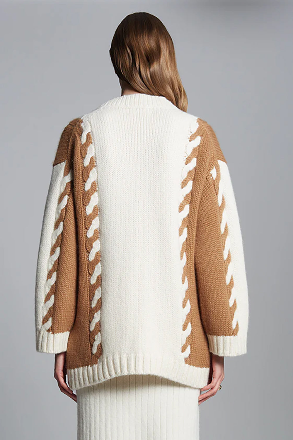 Zoe Cardigan in Ivory Camel