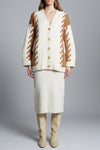 Zoe Cardigan in Ivory Camel