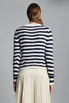 Ava Stripe Sweater in Ivory Navy