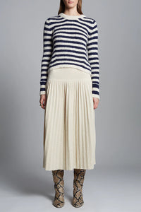 Ava Stripe Sweater in Ivory Navy